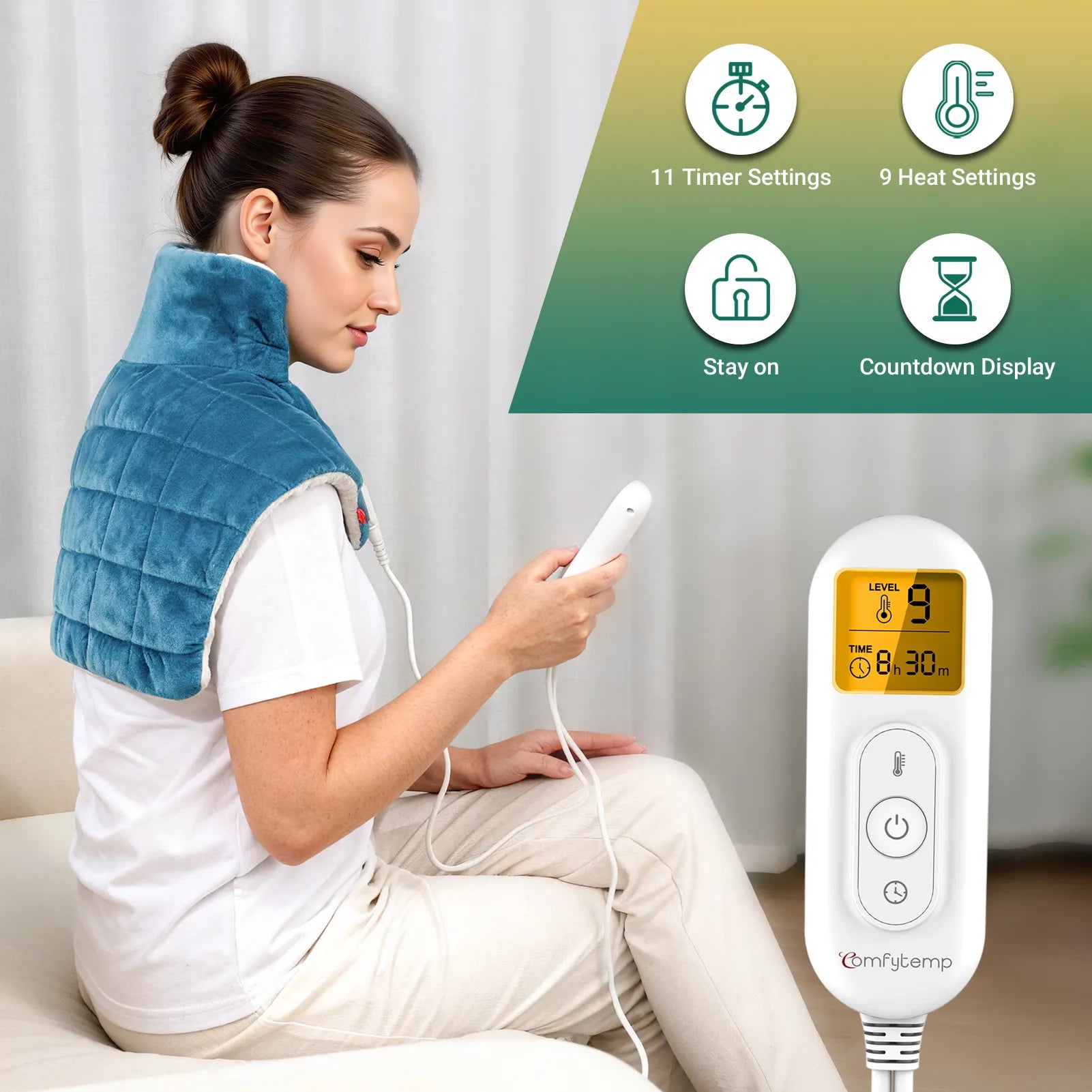 K9015-Comfytemp Weighted Neck & Shoulders Heating Pad