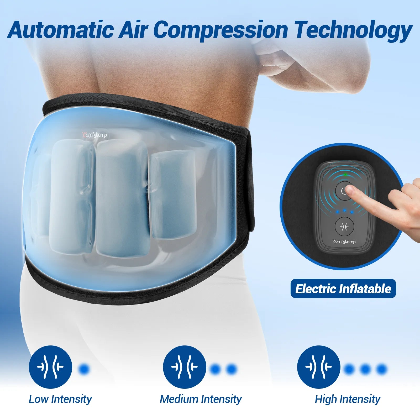 K91A1-Comfytemp Auto Compression Back Ice Pack Wrap