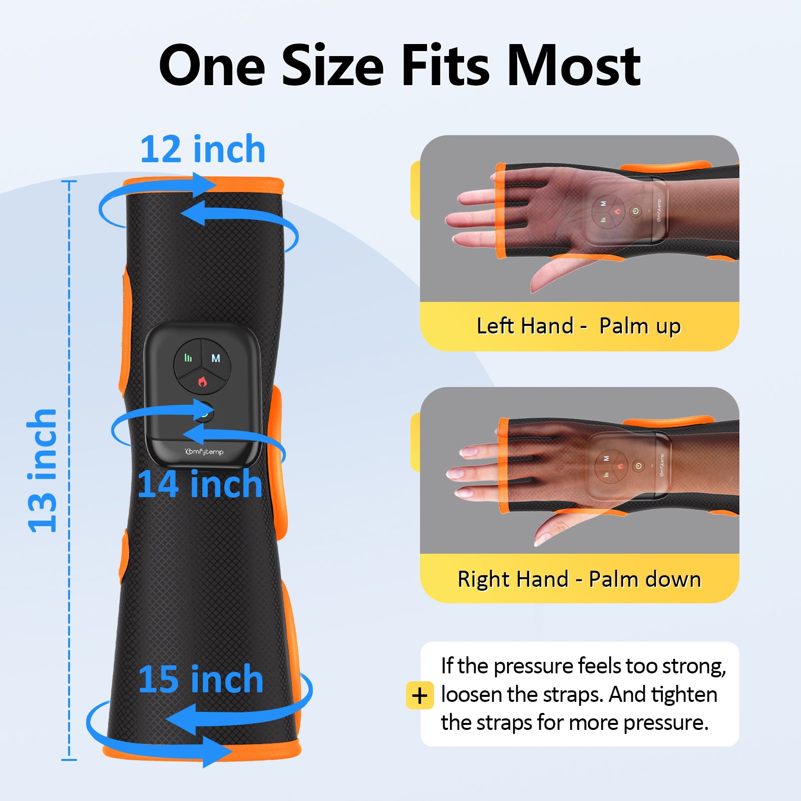 Comfytemp Hand Massager with Compression and Heat, Cordless Wrist Massager for Pain Relief, Arthritis and Carpal Tunnel, Ideal Gifts