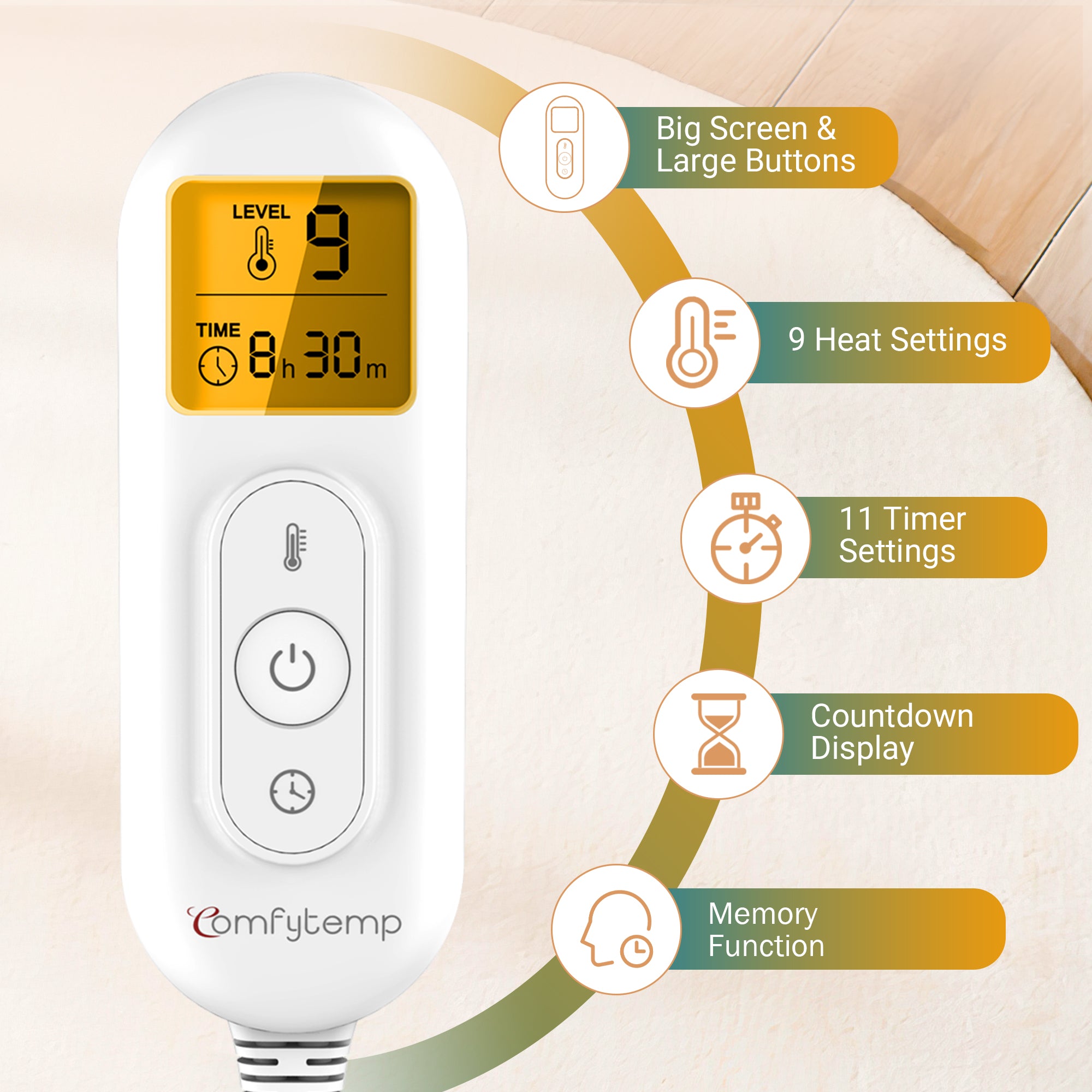 Comfytemp Weighted Heating Pad for Neck and Shoulders, FSA HSA Eligible, 19"x 24", Gray