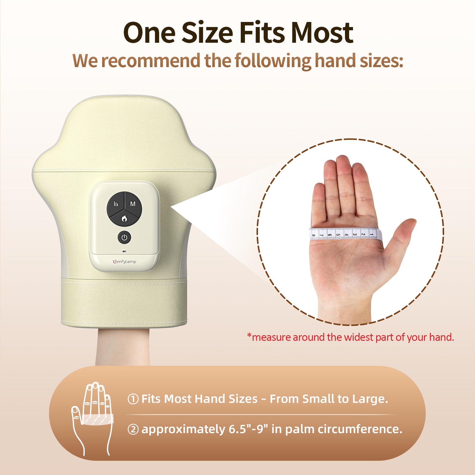 Comfytemp Hand Massager with Heat and Compression, Birthday Gift for Dad Men Mom Women, Cordless Fingers, Palm, Wrist Massage for Carpal Tunnel, Arthritis, Circulation