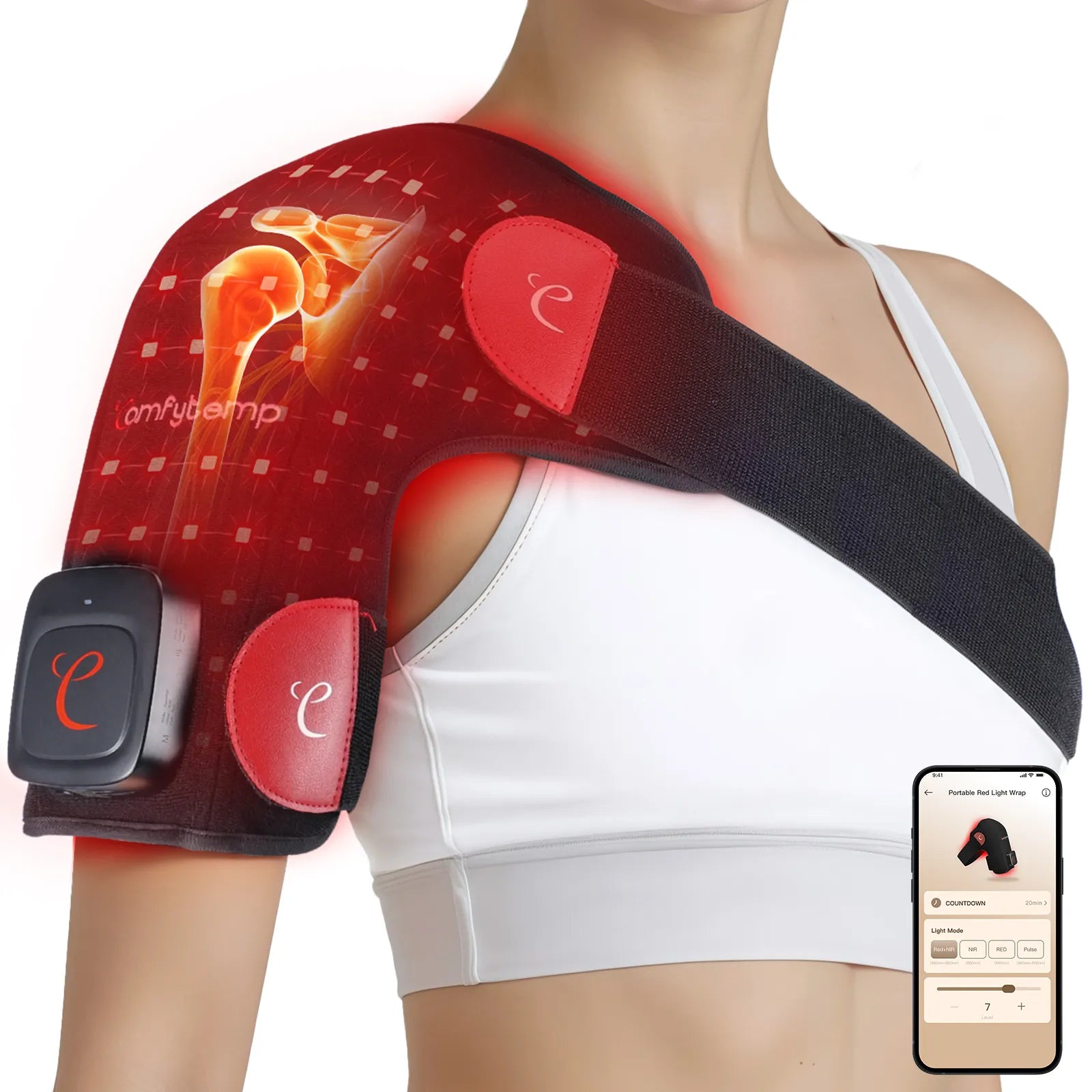 K4025-Comfytemp Shoulder Cordless Red Light Therapy