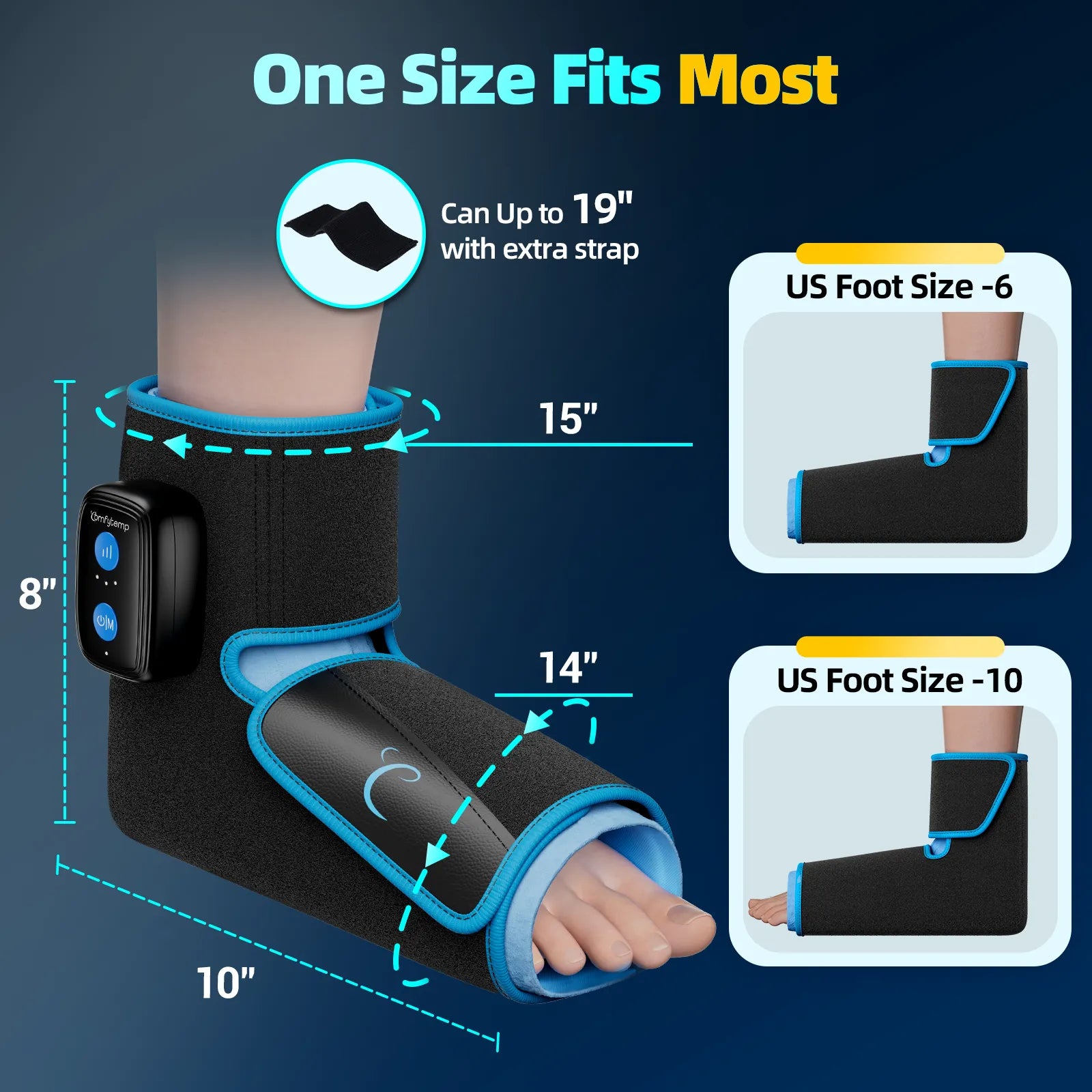 K91A7-Comfytemp Auto Compression Ankle Foot Ice Pack Wrap