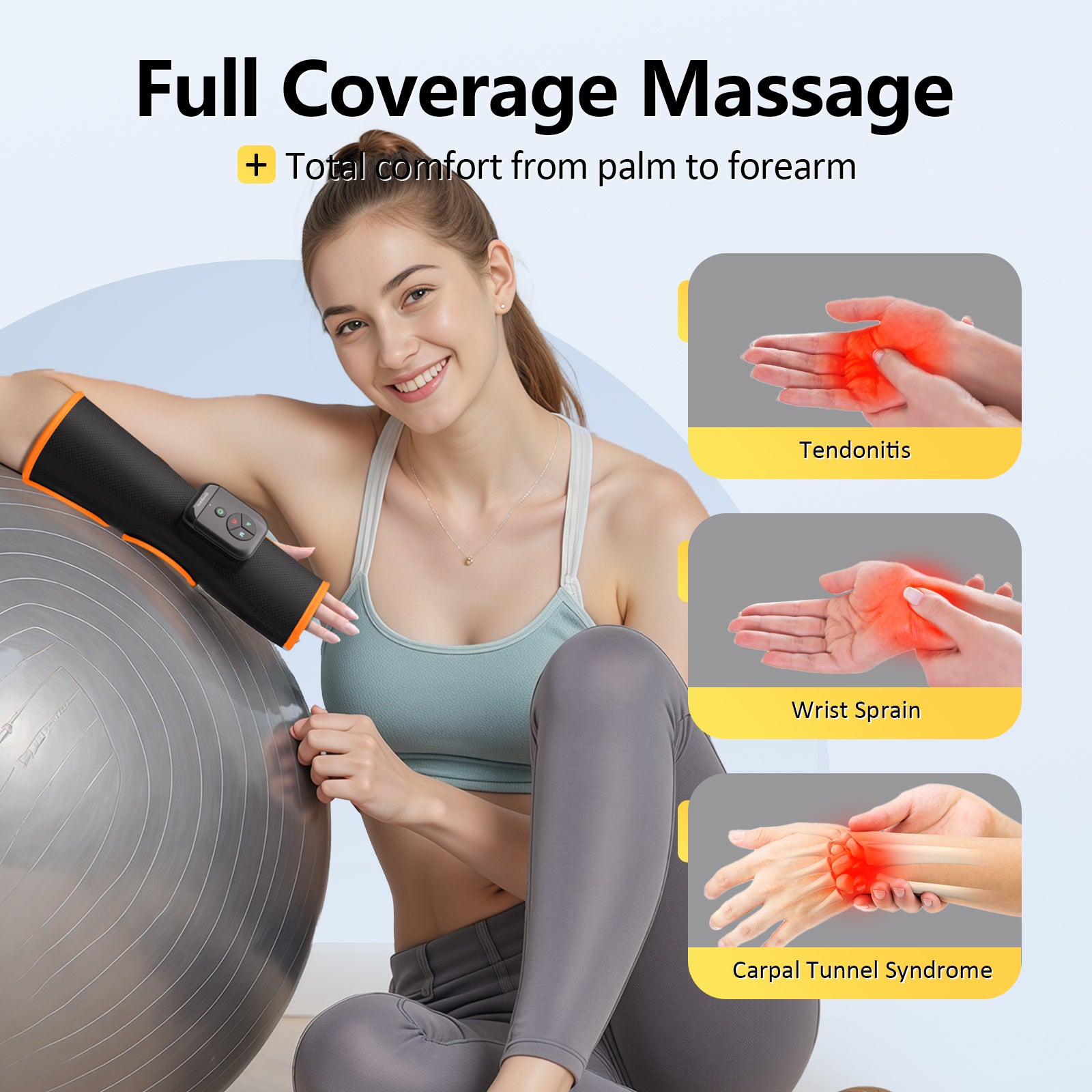 Comfytemp Hand Massager with Compression and Heat, Cordless Wrist Massager for Pain Relief, Arthritis and Carpal Tunnel, Ideal Gifts