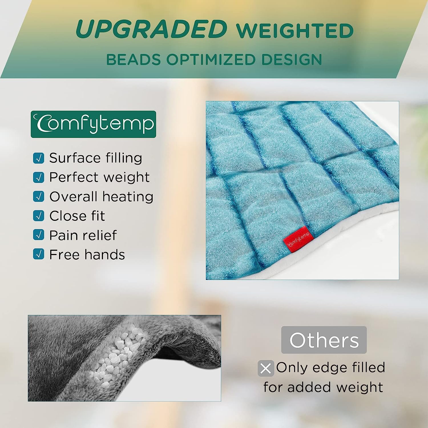 WeightedHeat™ Weighted Heating Pad for Neck and Shoulders