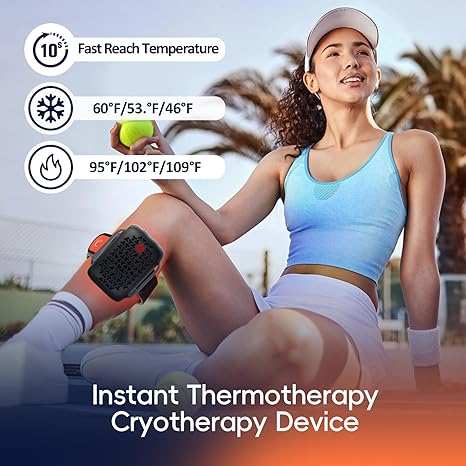 Comfytemp Portable Instant Heat, Cold, and Contrast Therapy Machine - Pain Relief/Aches/Muscle Recovery, Cordless Electric Heating Pad & Ice Pack Device with 2-5H of Battery Life, Gifts for Women Men