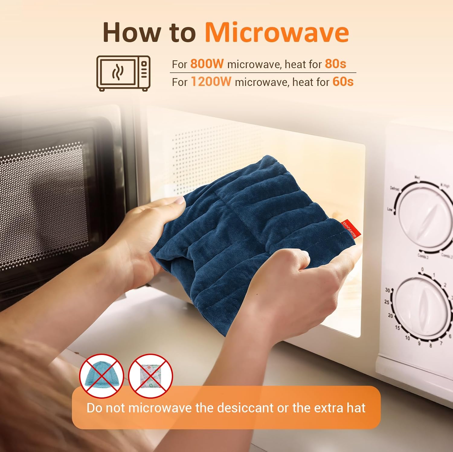 Comfytemp Migraine Headache Relief Cap, Microwavable Face Eyes Mask for Migraine Relief, Warm Compress for Eyes, Microwave Heating Pad for Sinus, Puffy Eyes, Moist Heat Therapy