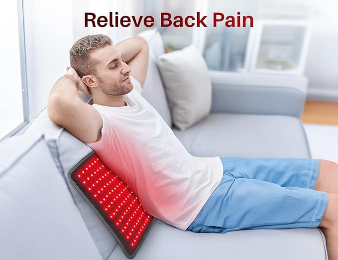 Comfytemp Large 24" x 12" Red Light Therapy for Body, FSA HSA Eligible Infrared Light Therapy Pad, Red Light Therapy Wrap with Pulse for Back Muscle Pain Relief, 4 Mode & 3 Strength