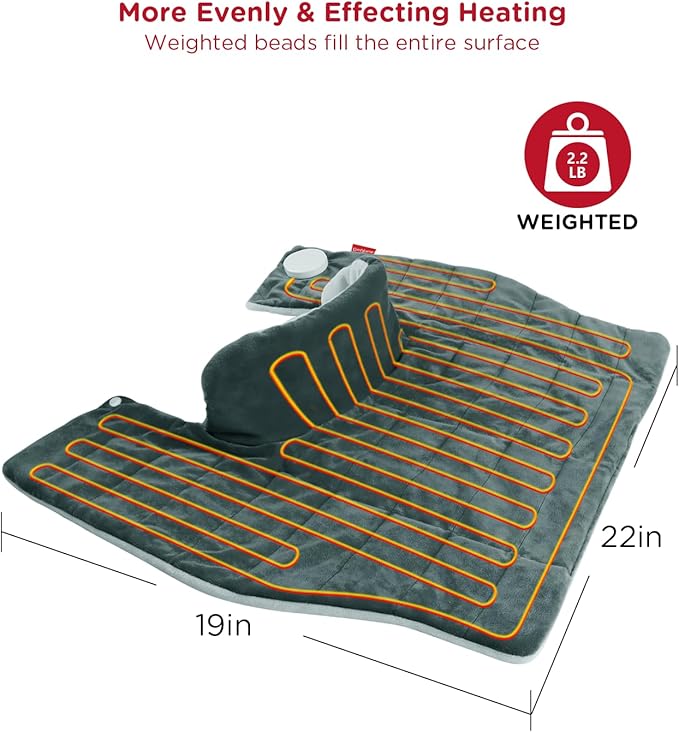 Car Electric Blanket for Neck and Shoulder, Comfytemp Heated Car Blanket with 3 Heat Setting, 2H Auto-Off, Heated Neck Shoulder Wrap for Pain Relief,12V/24V Heated Throw Blanket for Car, Camping