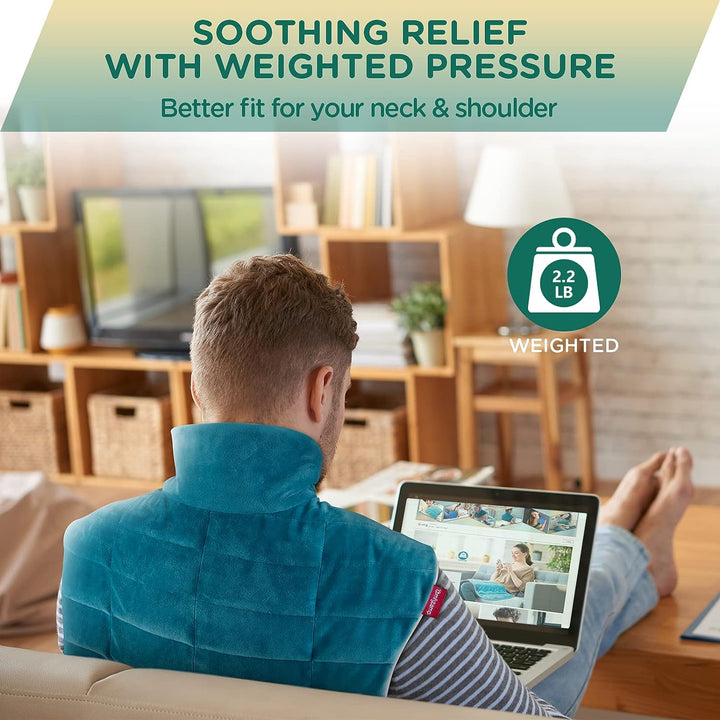 Photo 1 of Comfytemp neck and shoulder heating pad is filled with micro-glass beads to relax your body. It effectively relieves neck, shoulder, and upper back pain.  Comfytemp 19"x22" oversized fully covers your neck, shoulders, and upper back, which helps effective