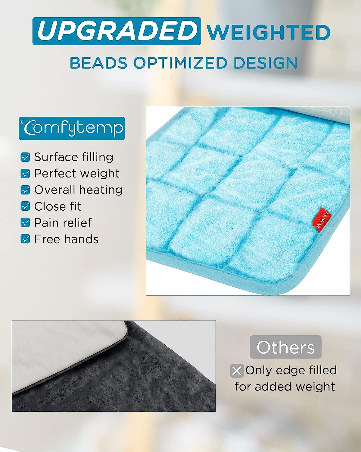 WeightedHeat™ Weighted Electric Heating Pad for Back Pain Relief