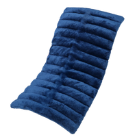A soft, navy blue plush heating pad with a ribbed texture on a transparent background.