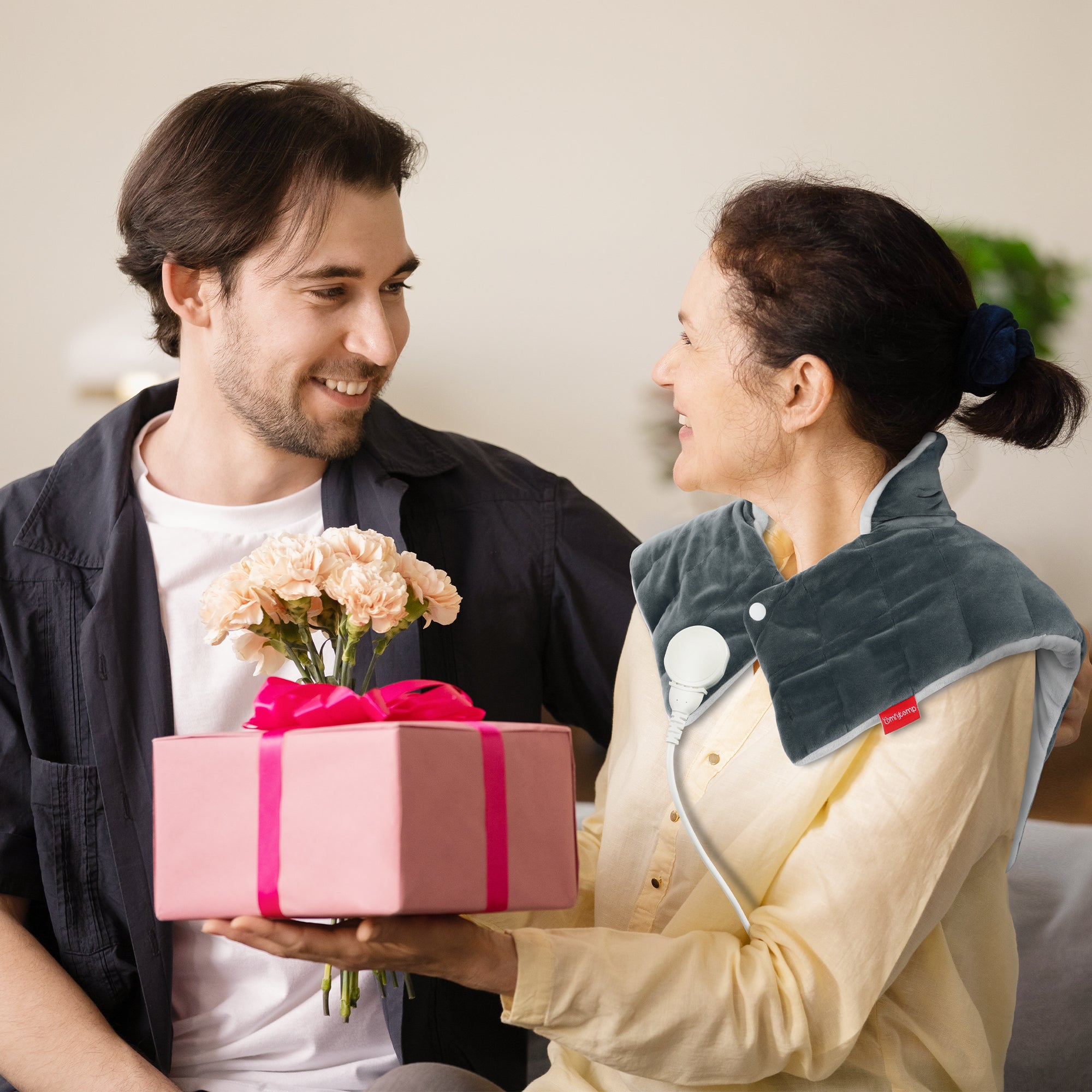 Comfytemp Weighted Heating Pad for Neck and Shoulders, FSA HSA Eligible, 19"x 24", Gray