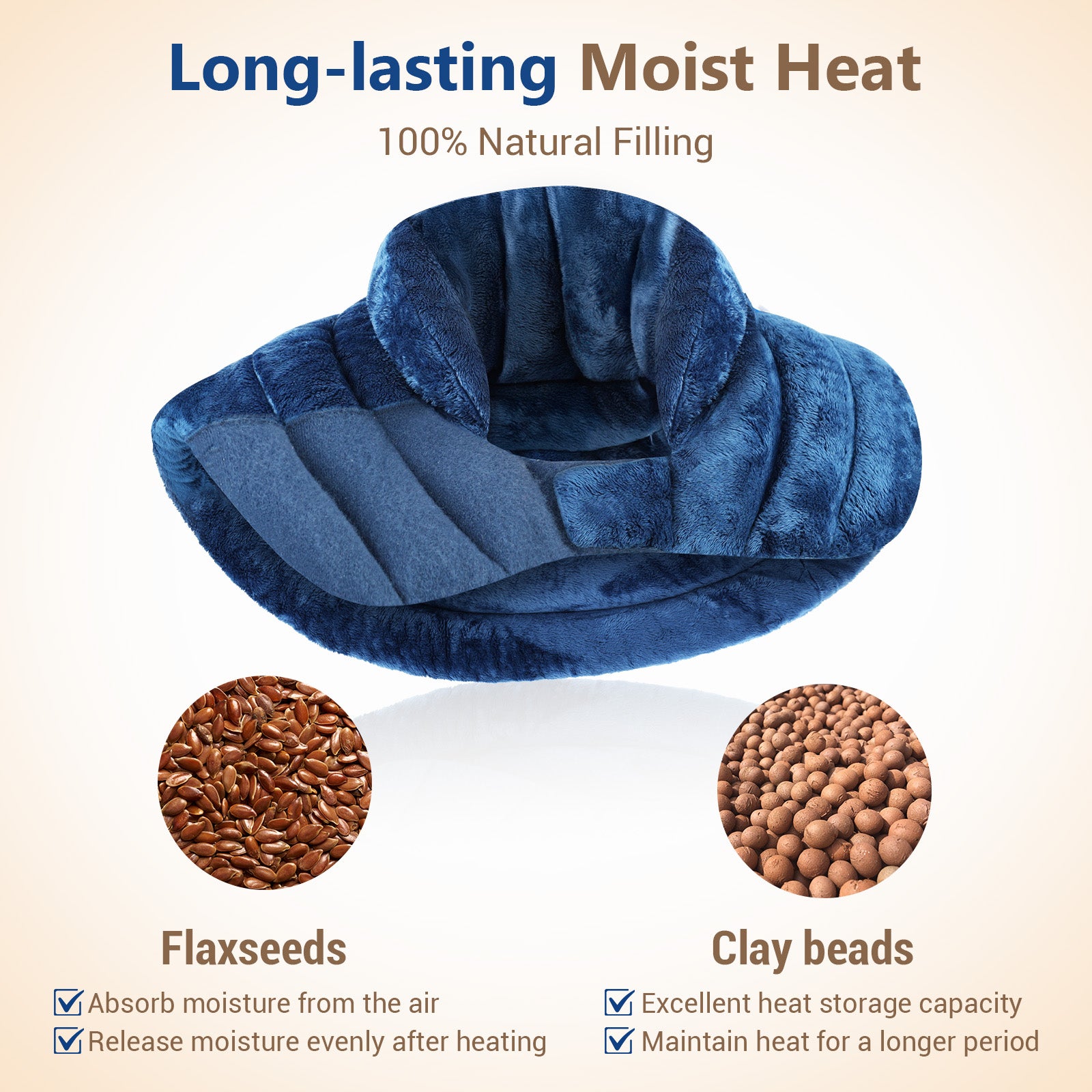 Comfytemp Microwave Heating Pad for Neck & Shoulder, Neck Warmer for Neck Pain Relief, Cervical, FSA HSA Eligible, 2.82LB Wearables Adjustable Heated Neck Wrap with Moist Heat Therapy, Recovery Gifts
