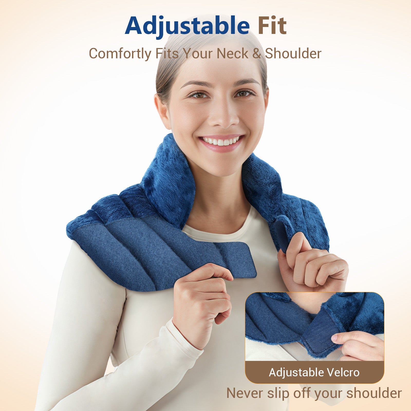 Comfytemp Microwave Heating Pad for Neck & Shoulder, Neck Warmer for Neck Pain Relief, Cervical, FSA HSA Eligible, 2.82LB Wearables Adjustable Heated Neck Wrap with Moist Heat Therapy, Recovery Gifts