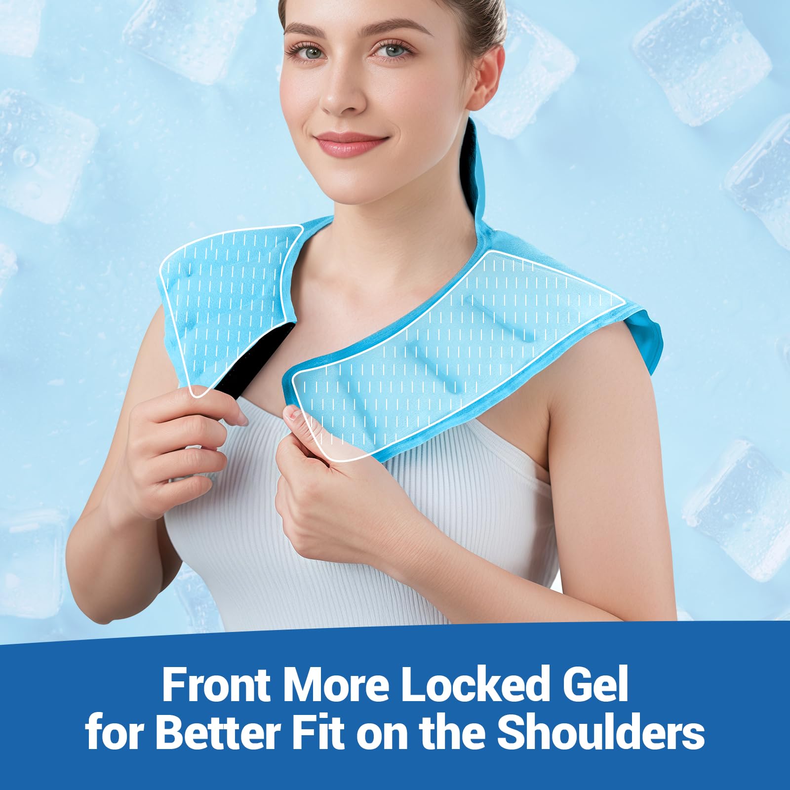 Comfytemp Neck and Shoulder Gel Ice Pack, Upgrade Large Hot Cold Neck Wrap for Upper Back Pain, Swelling