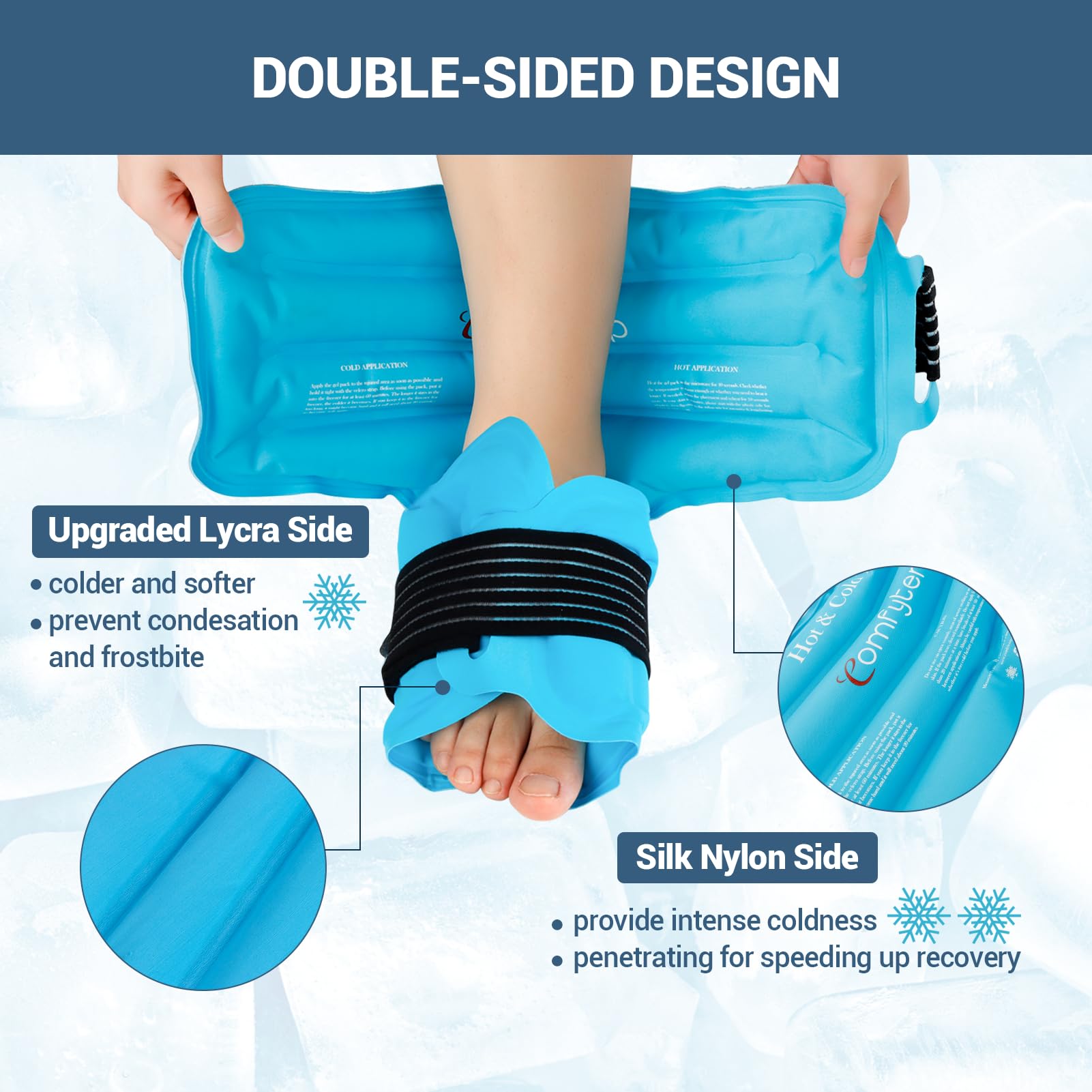 Comfytemp Large Foot Ankle Ice Pack Wrap for Injuries, Pain