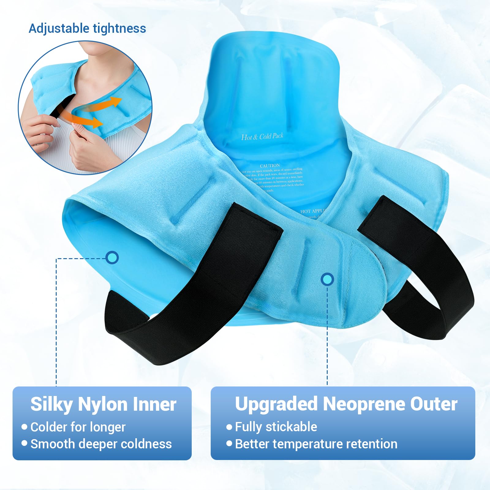 Comfytemp Neck and Shoulder Gel Ice Pack, Upgrade Large Hot Cold Neck Wrap for Upper Back Pain, Swelling