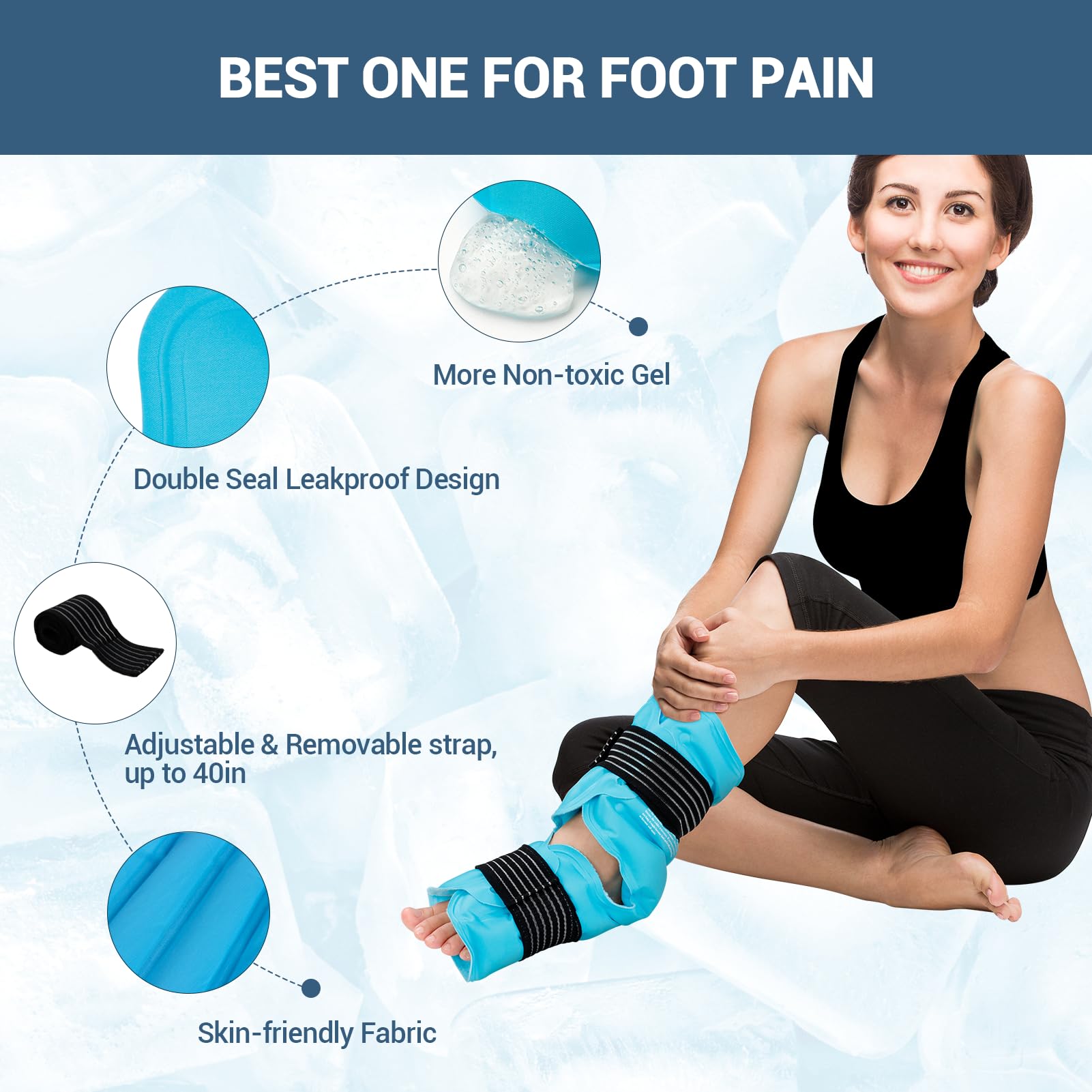 Comfytemp Large Foot Ankle Ice Pack Wrap for Injuries, Pain