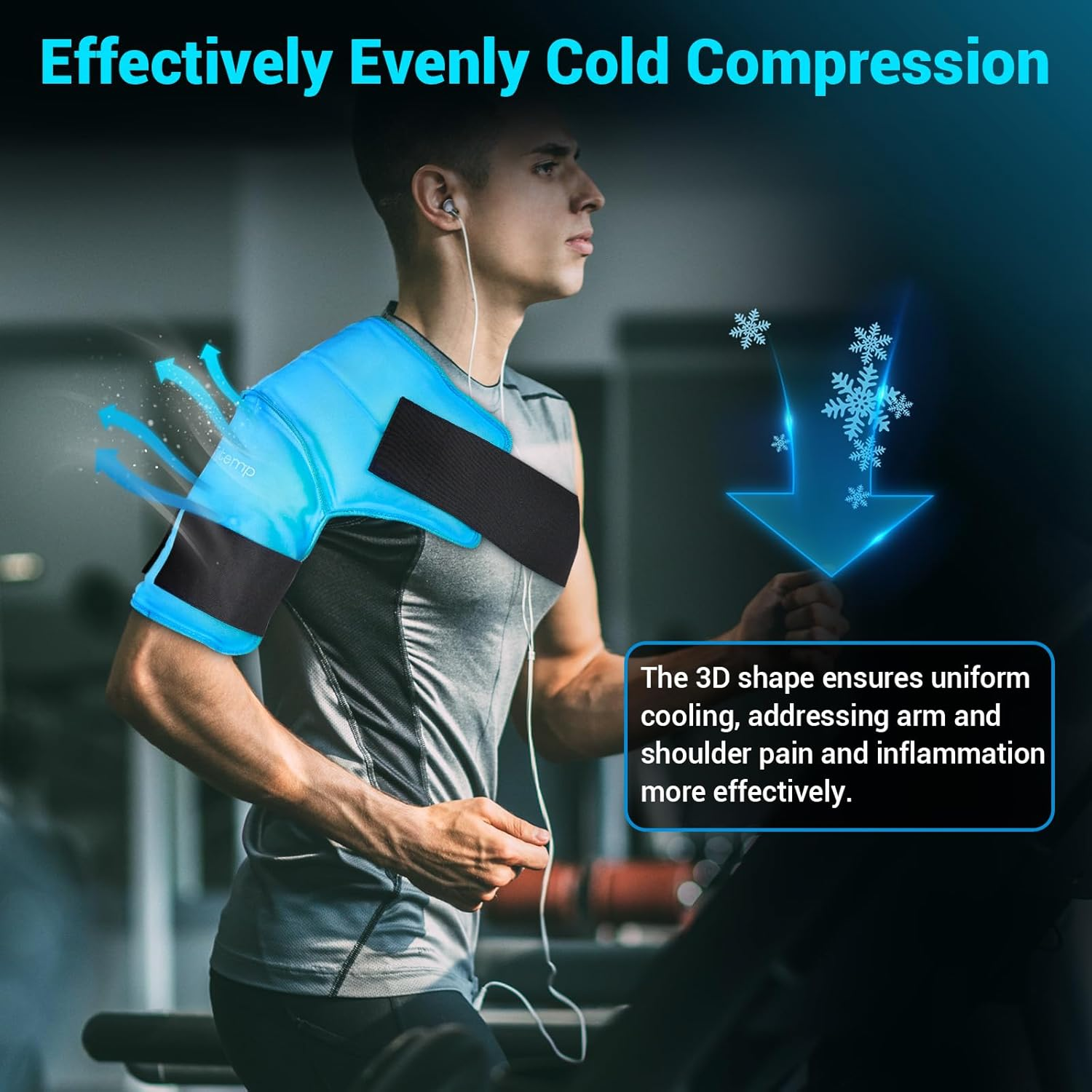 Comfytemp 3D Shoulder Ice Pack Wrap for Injuries Reusable Gel, Physical Rotator Cuff Cold Therapy Arm Shoulder Sleeve for Pain Relief, Fracture, Arthritis, Surgery, Recovery (S/M)