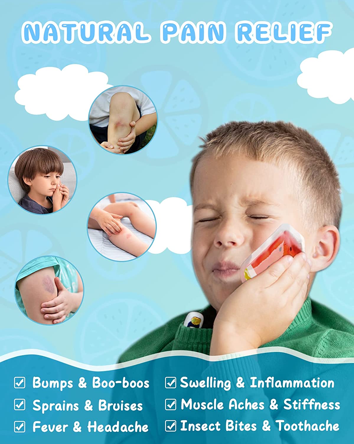 Kids Small Gel Ice Packs for Boo Boos with 6 Packs