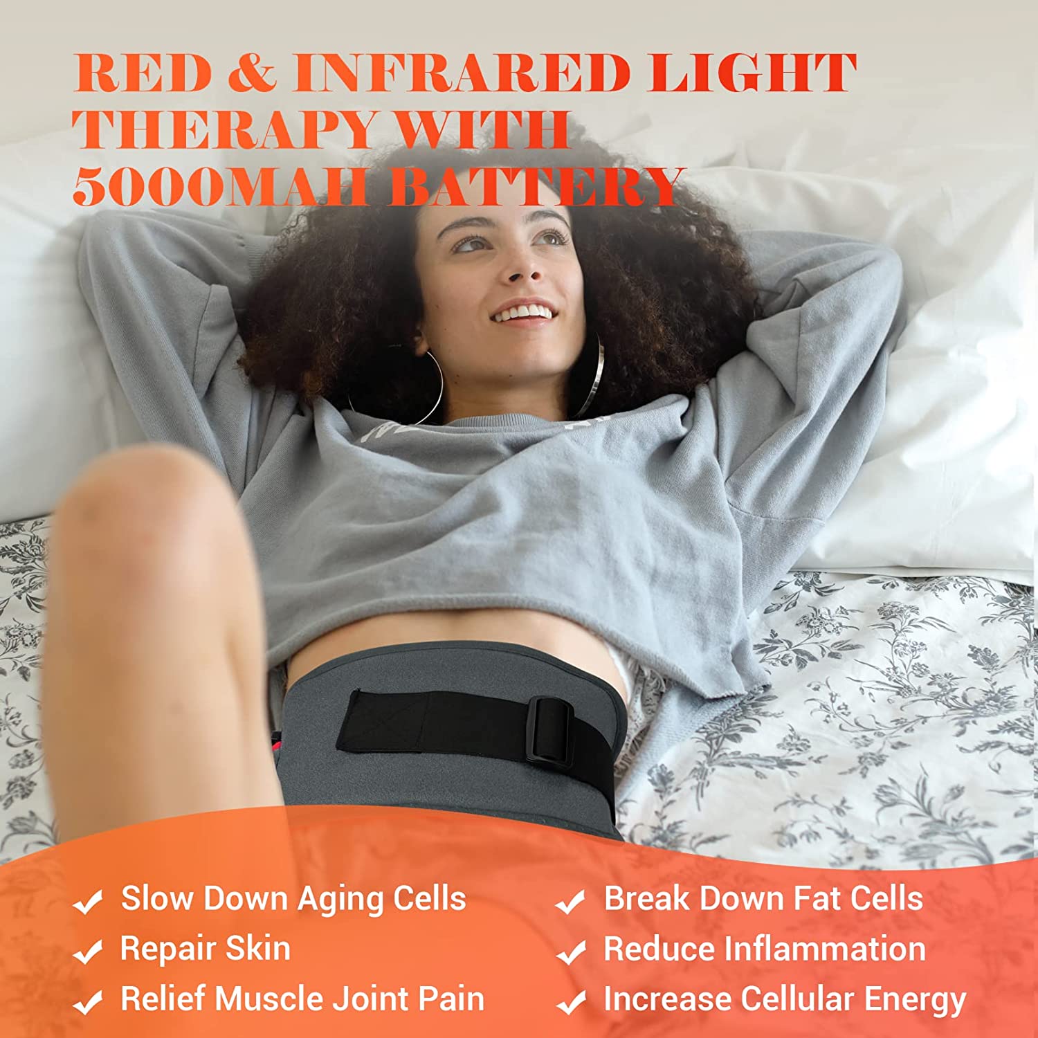 Cordless Red Light Therapy Device for Back Joint Muscle Pain