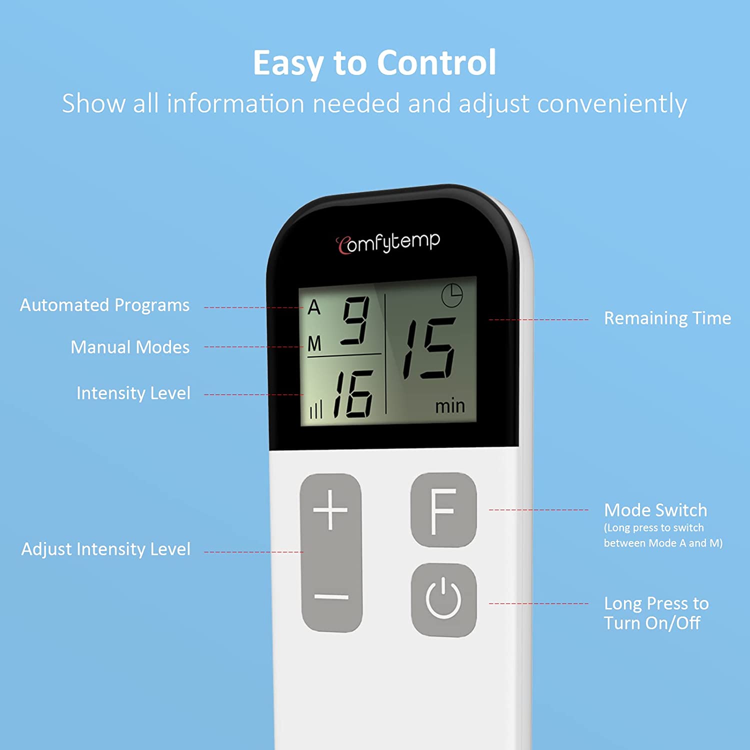 Easy@Home Electronic Pain Relief Stimulator: TENS Unit Wireless