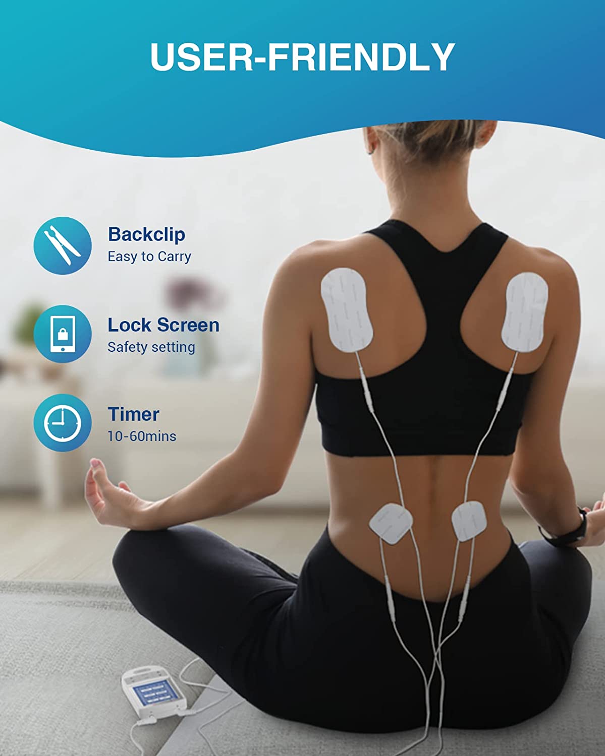 Comfytemp Wireless Tens Unit Muscle Stimulator for Pain Relief Therapy, Recharge