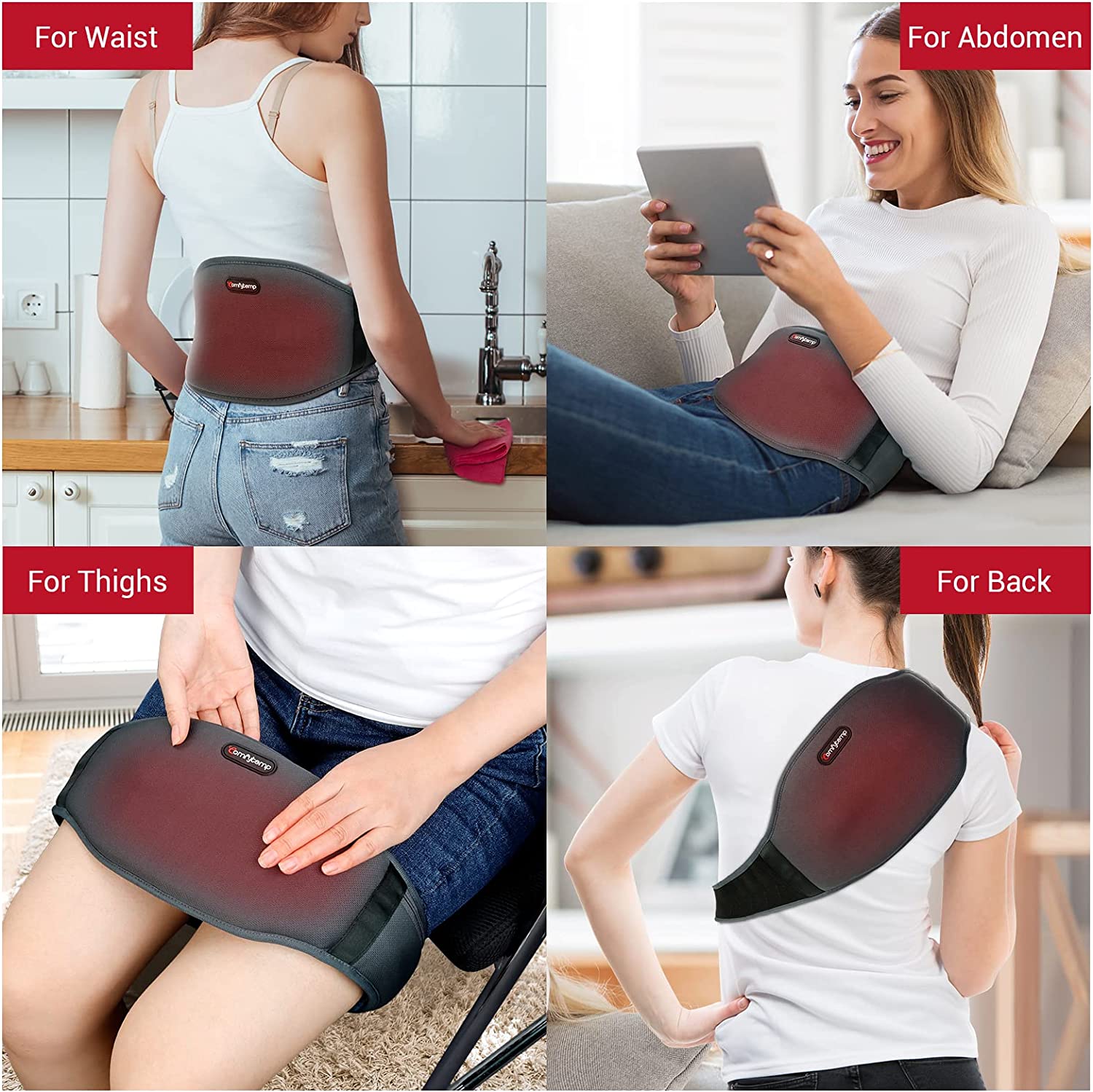  Heated Back Brace for Lower Back Pain Women, Cordless Heating  Pad Rechargeable 5V 10000Mah Back Massager with Heat for Lower Back Therapy  Pain Relief Lumbar : Health & Household