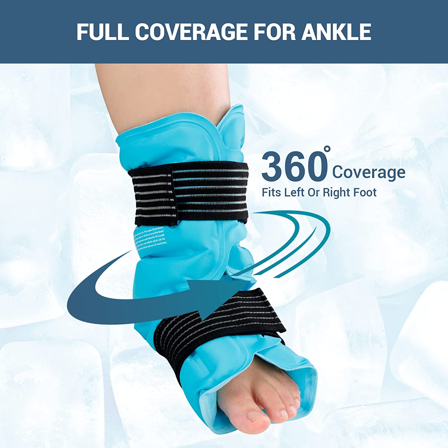 Ankle Injuries Recovery Reusable Gel Ice Pack with 2 Wraps